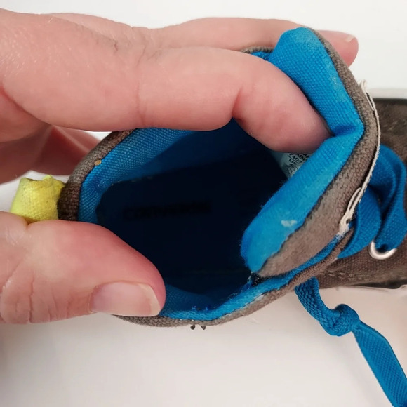 Converse All-Star Chuck Taylor Gray with Blue Laces Infant Size 4 - Picture 9 of 10